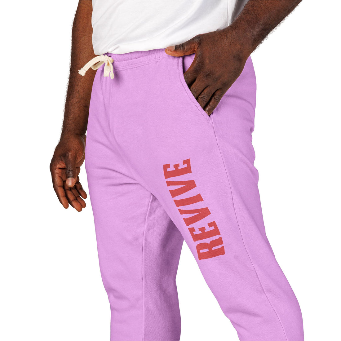 Cozy Fleece Sweatpants with Red Print