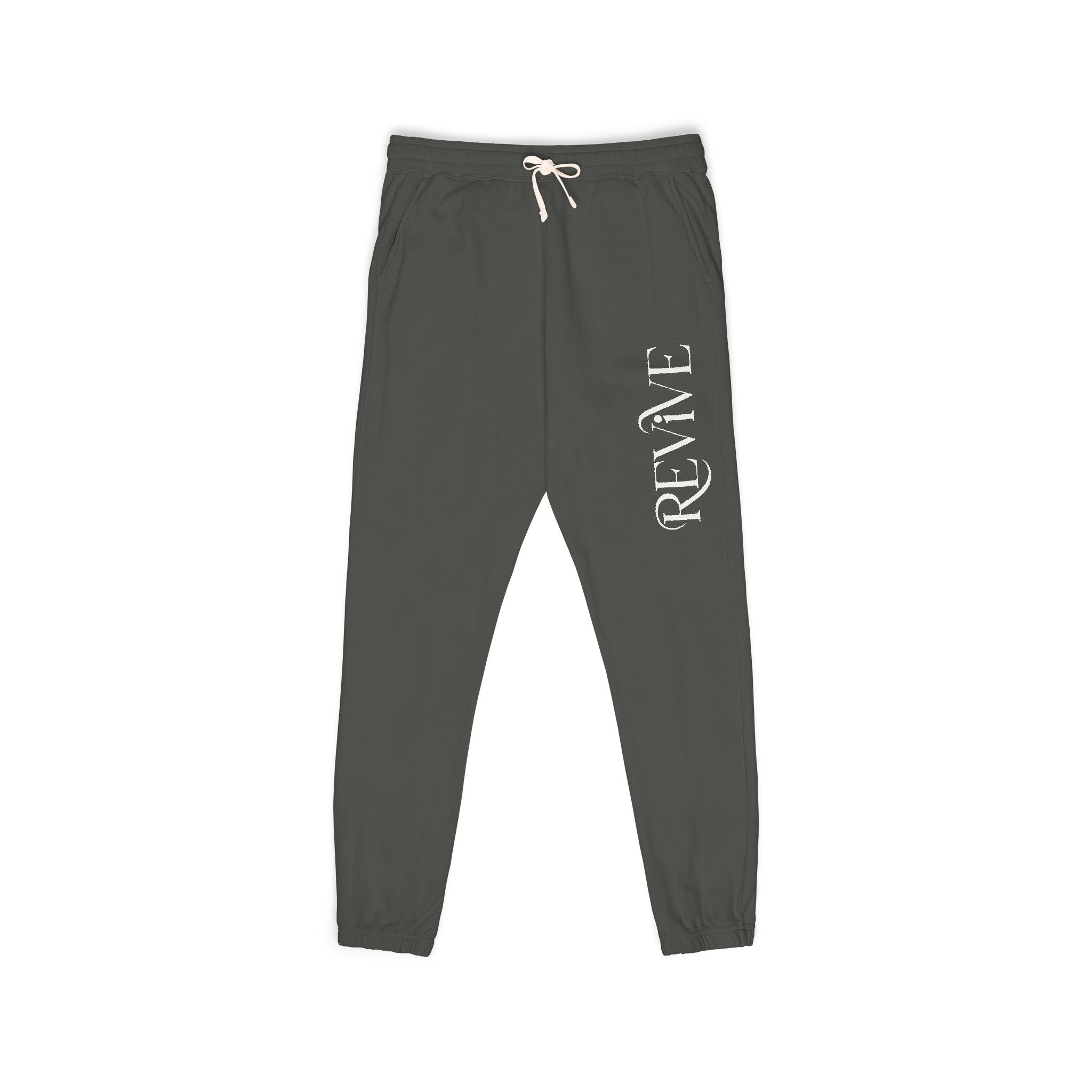 Garment-Dyed Fleece Sweatpants with Unique Print