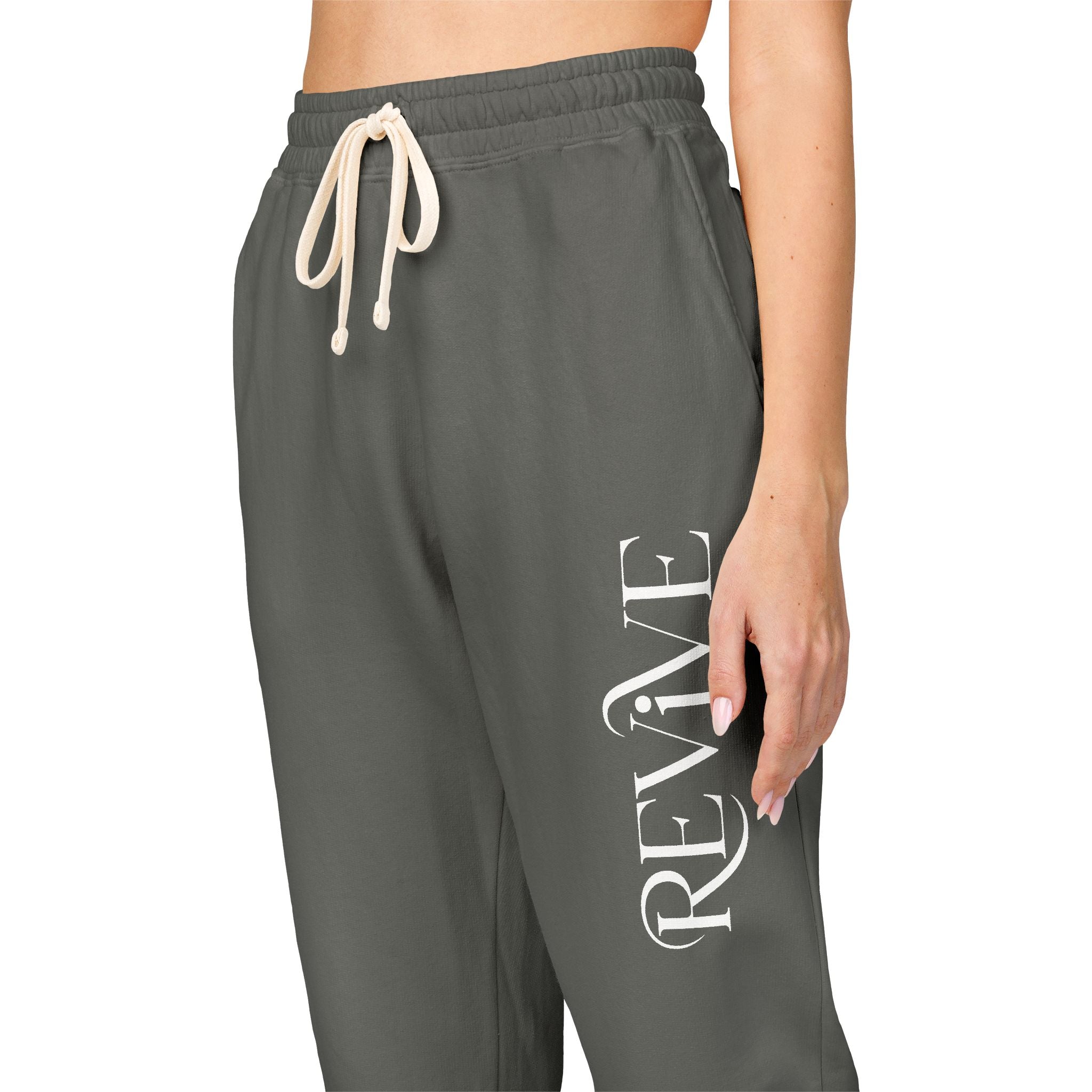 Garment-Dyed Fleece Sweatpants with Unique Print