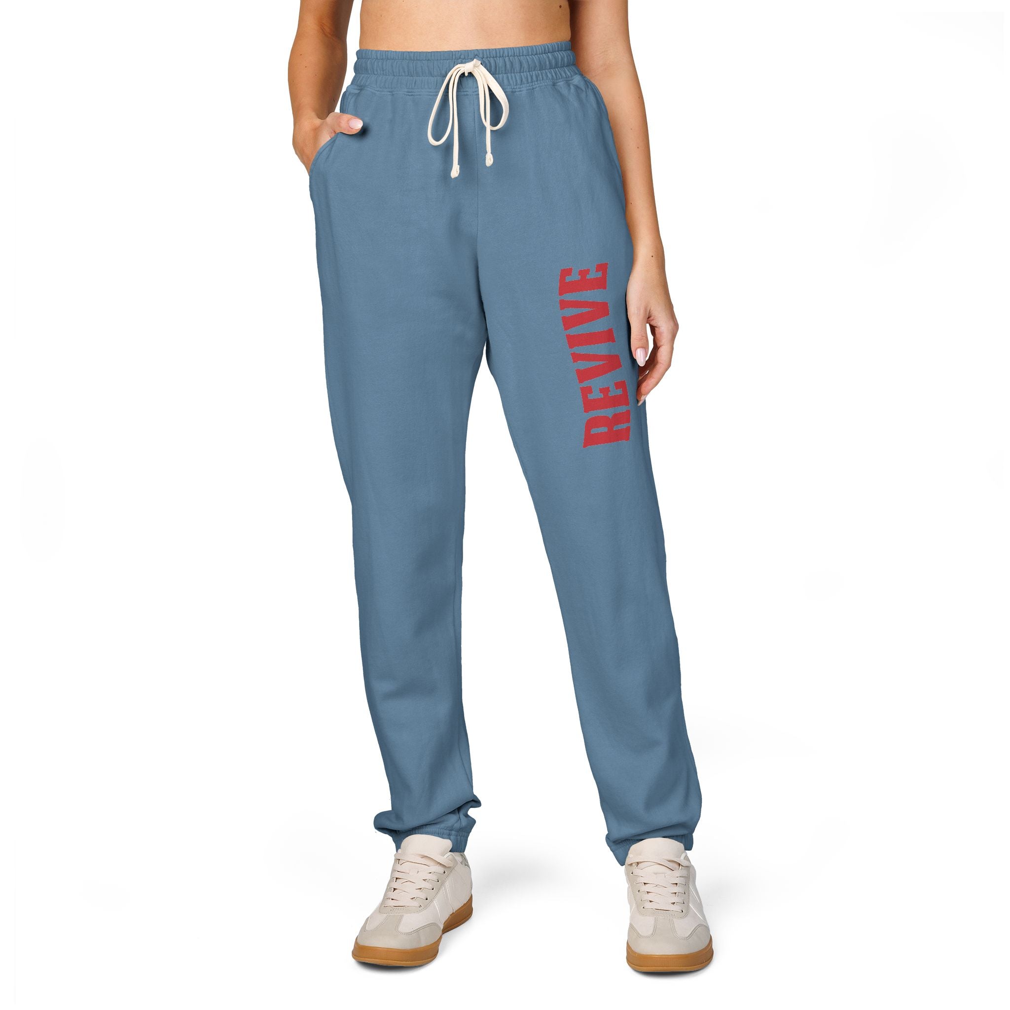 Cozy Fleece Sweatpants with Red Print