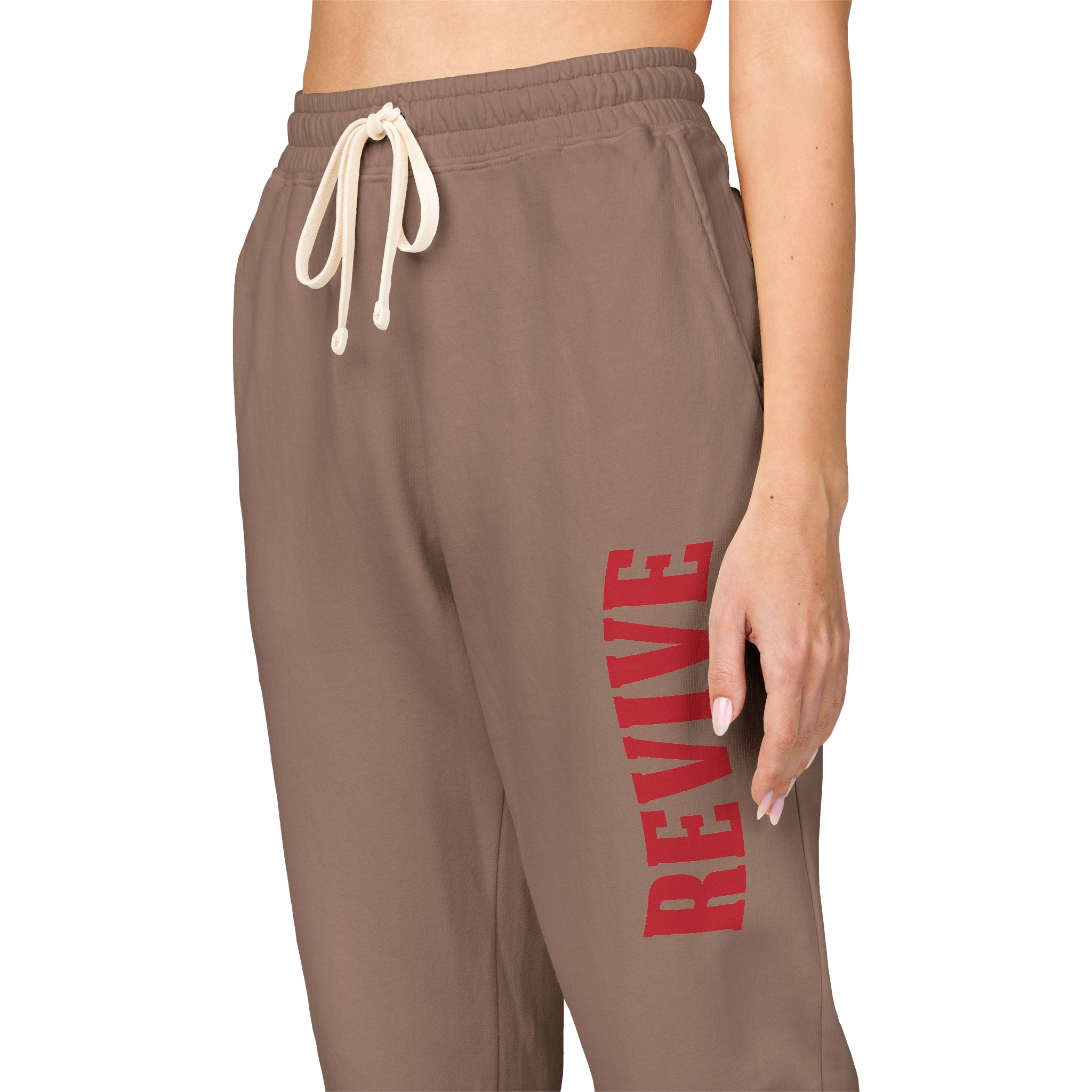 Cozy Fleece Sweatpants with Red Print