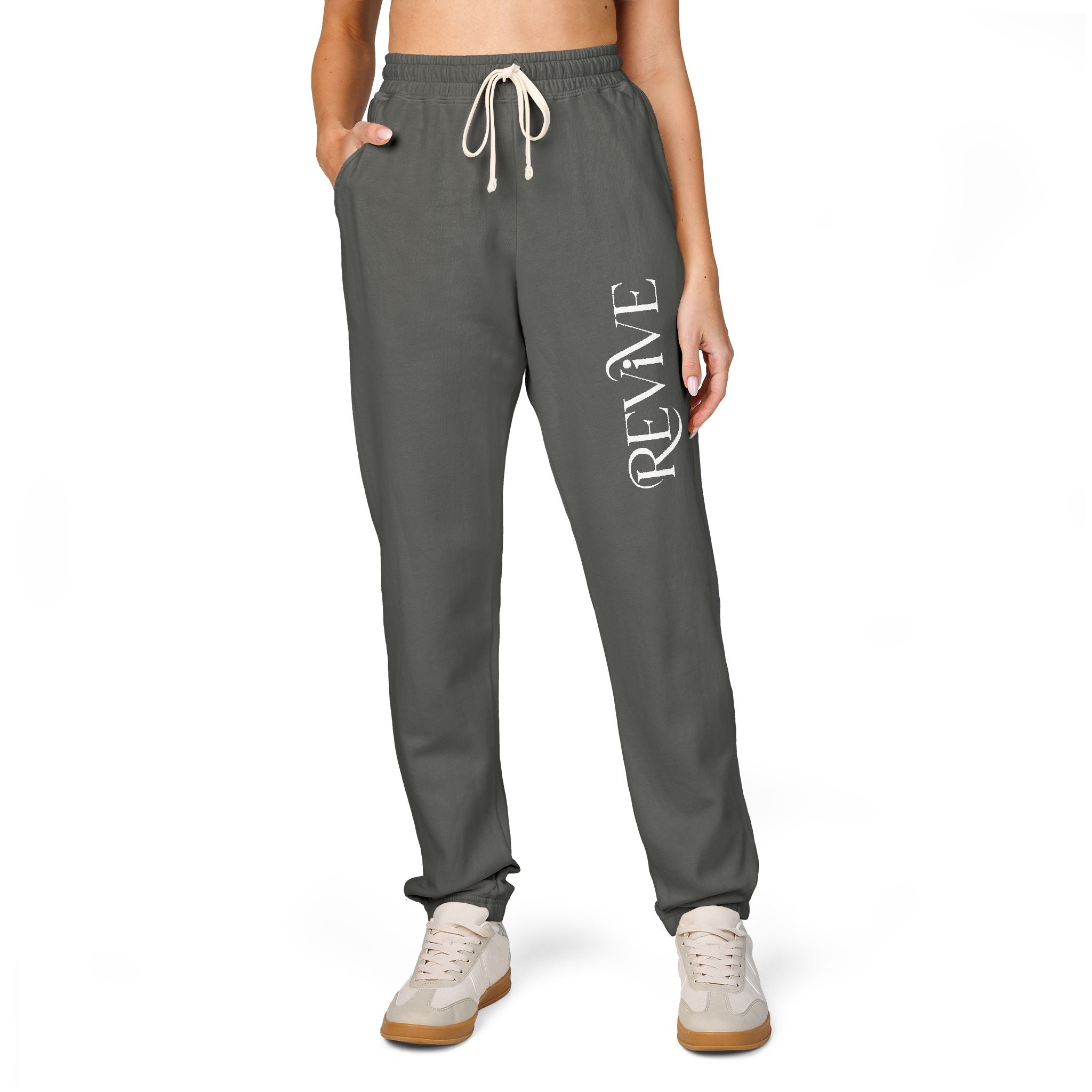 Garment-Dyed Fleece Sweatpants with Unique Print