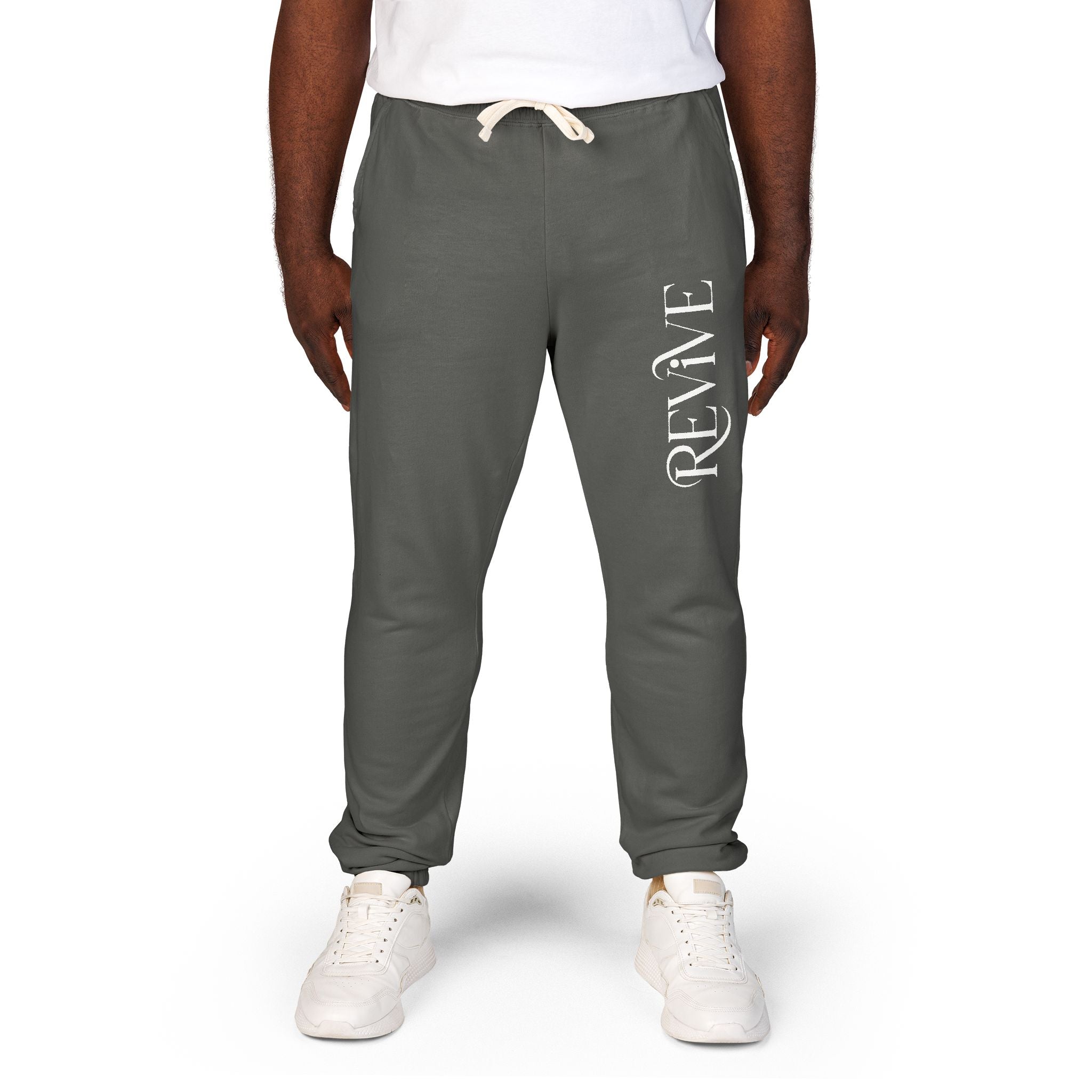 Garment-Dyed Fleece Sweatpants with Unique Print