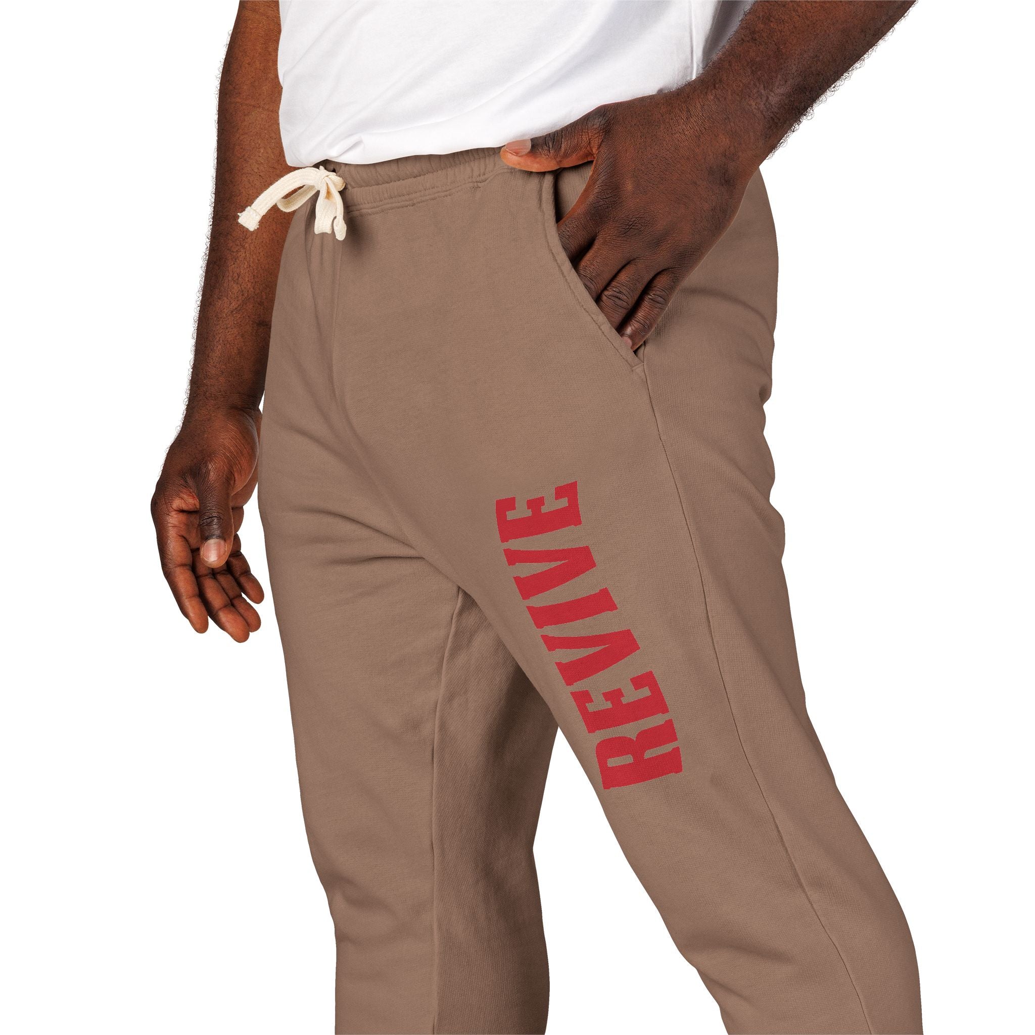 Cozy Fleece Sweatpants with Red Print